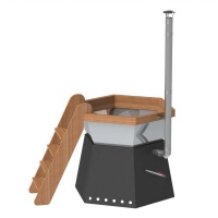 Банный чан 6 граней на подставке с ветрозащитой